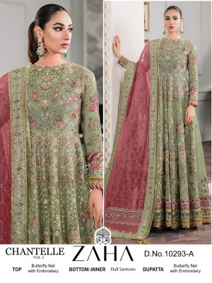 Zaha by Chantelle vol 5 D No 10293 AB embroidered unstitched anarkali suit catalogue fancy Anarkali suit catalogs