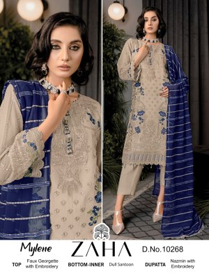 Zaha by Mylene vol 1 georgette with heavy embroidered unstitched suit catalogue pakistani suit catalogs