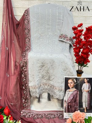 Zaha by Mylene vol 1 georgette with heavy embroidered unstitched suit catalogue pakistani suit catalogs