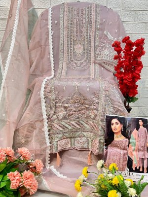 Zaha by Salma vol 1 design no 10283 ABCD organza with embroidered Pakistani suit catalogue pakistani suit catalogs