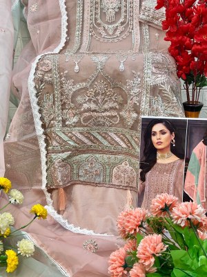 Zaha by Salma vol 1 design no 10283 ABCD organza with embroidered Pakistani suit catalogue pakistani suit catalogs