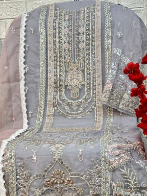 Zaha by Salma vol 1 design no 10283 ABCD organza with embroidered Pakistani suit catalogue pakistani suit catalogs