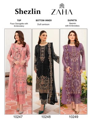 Zaha by Shezlin present fox georgette with heavy embroidered pakistani suit catalogue  pakistani suit catalogs