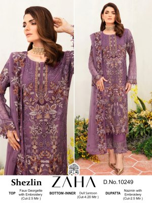 Zaha by Shezlin present fox georgette with heavy embroidered pakistani suit catalogue  pakistani suit catalogs