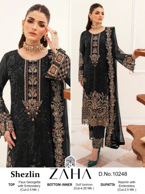 Zaha by Shezlin present fox georgette with heavy embroidered pakistani suit catalogue  pakistani suit catalogs