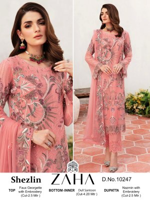 Zaha by Shezlin present fox georgette with heavy embroidered pakistani suit catalogue  pakistani suit catalogs