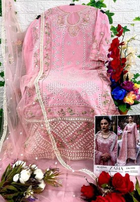 Zaha new alayna vol 2 design no 10192.10193.10194.10195 pure cotton embroidery work Pakistani suits catalogue wholesale  pakistani suit catalogs