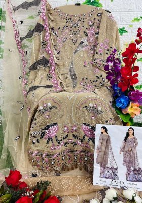 Zaha new ramsha vol 11 design no 10164 10165 10166 fox georgette embordered Pakistani suits wholesale   pakistani suit catalogs