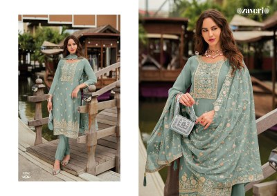 Zaira by Zaveri Heavy Chiffon Embroidered kurti pant and dupatta catalogue at affordable rate readymade suit catalogs