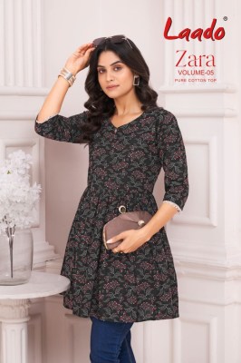 Zara vol 5 by Jay Hanuman Fancy Printed Cotton Readymade fancy Tunic Collection wholesale catalogs