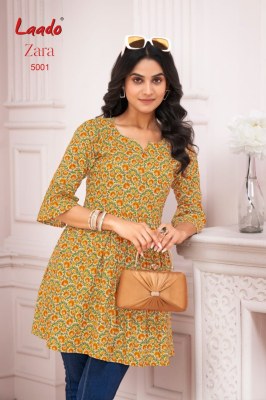 Zara vol 5 by Jay Hanuman Fancy Printed Cotton Readymade fancy Tunic Collection kurtis catalogs