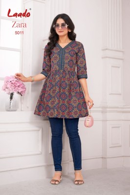 Zara vol 5 by Jay Hanuman Fancy Printed Cotton Readymade fancy Tunic Collection kurtis catalogs