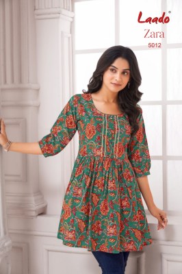 Zara vol 5 by Jay Hanuman Fancy Printed Cotton Readymade fancy Tunic Collection kurtis catalogs