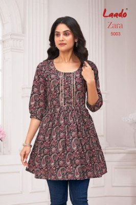 Zara vol 5 by Jay Hanuman Fancy Printed Cotton Readymade fancy Tunic Collection kurtis catalogs