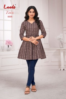 Zara vol 5 by Jay Hanuman Fancy Printed Cotton Readymade fancy Tunic Collection kurtis catalogs