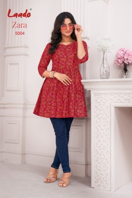 Zara vol 5 by Jay Hanuman Fancy Printed Cotton Readymade fancy Tunic Collection kurtis catalogs