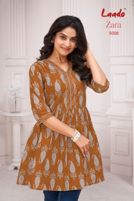 Zara vol 5 by Jay Hanuman Fancy Printed Cotton Readymade fancy Tunic Collection kurtis catalogs