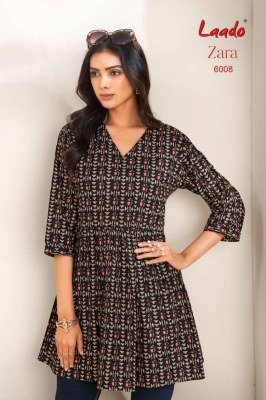 Zara vol 6 by Laado Fancy Flair pure cotton printed short top catalogue at low price western wear catalogs