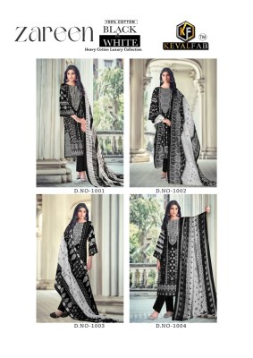 Zareen black and white by Keval fab fancy karachi suit catalogue at affordable rate Karachi suits catalogs