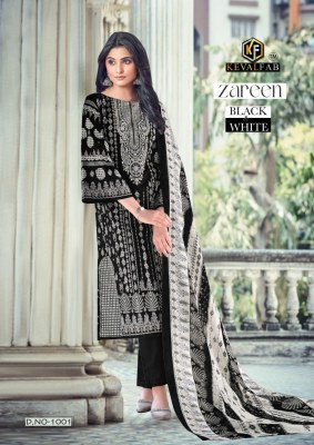 Zareen black and white by Keval fab fancy karachi suit catalogue at affordable rate Karachi suits catalogs