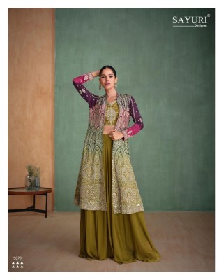 Zari by Sayuri Designer Premium Georgette Embroidered Designer Indowestern Suit in Amaviexpo fancy sharara suit Catalogs