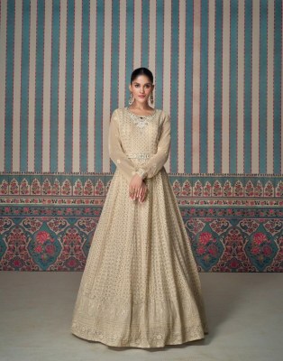 Zarina by Sayuri designer real georgette embroidered long flared gown catalogue at affordable rate  wholesale catalogs