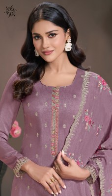 Zarkan by Vinay Embroidered Moonga silk unstitched dress material collection with low price salwar kameez catalogs