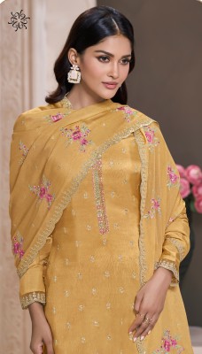 Zarkan by Vinay Embroidered Moonga silk unstitched dress material collection with low price salwar kameez catalogs