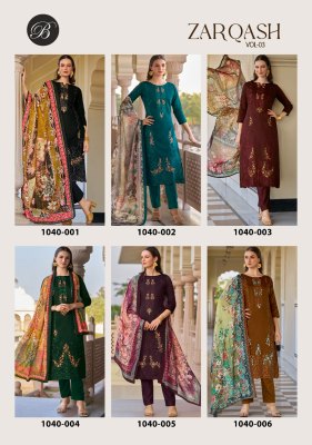 Zarqash vol 3 by Belliza Heavy Jam Designer Digital printed dress material catalogue at affordable rate salwar kameez catalogs