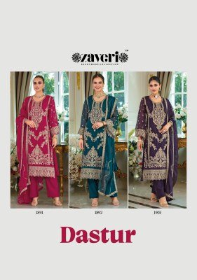 Zaveri Dastur Soft Organza Embroidered Kurta with Organza Dupatta And Heavy Silk Bottom Premium Women's Suit Wholesale kurtis catalogs