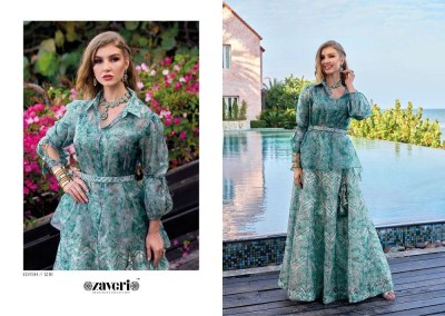 Zaveri Elvish Heavy Organza Readymade top with Skirt collection  kurtis catalogs