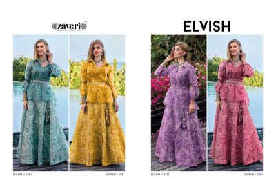 Zaveri Elvish Heavy Organza Readymade top with Skirt collection  kurtis catalogs