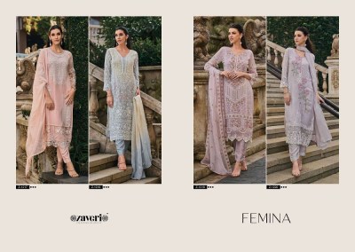 Zaveri Femina Organza embroidery  work  Readymade Salwar Suits Wholesaler  kurtis catalogs