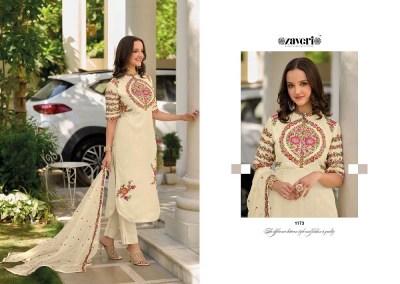 Zaveri Gazal Roman Silk Readymade Embroidery Work Suits Catalogue wholesaler   kurtis catalogs