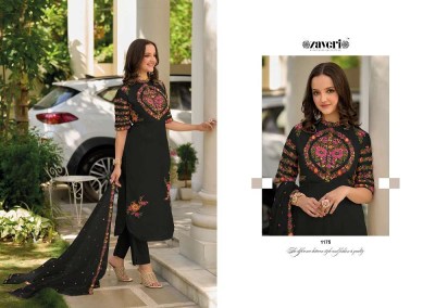 Zaveri Gazal Roman Silk Readymade Embroidery Work Suits Catalogue wholesaler   kurtis catalogs