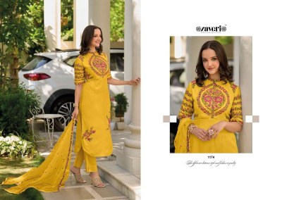 Zaveri Gazal Roman Silk Readymade Embroidery Work Suits Catalogue wholesaler   kurtis catalogs