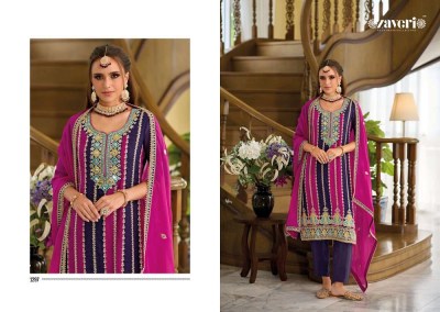 Zaveri Jasmine Readymade Organza Embordered Suits With Dupatta Set collection  readymade suit catalogs