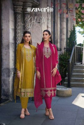 Zaveri Women Beauty Jil Mil soft organza embroidery Work Readymade Salwar Suits catalogue  Zaveri  women beauty 