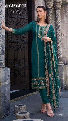 Zaveri Women Beauty Jil Mil soft organza embroidery Work Readymade Salwar Suits catalogue  kurtis catalogs