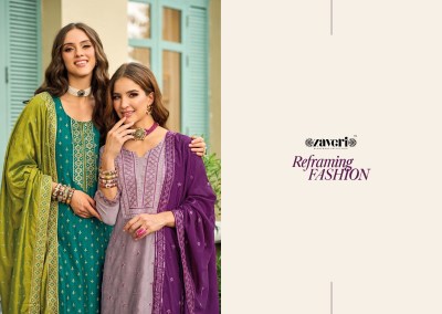 Zaveri by Aarina premium silk with embroidery kurti pant and dupatta catalogue kurtis catalogs
