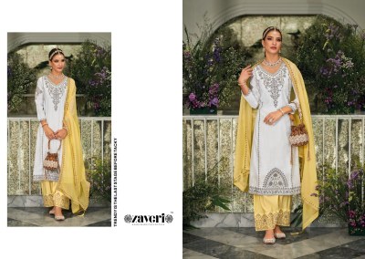 Zaveri by Black white 3 heavy silk with embroidered  readymade Pakistani suit catalogue at wholesale price readymade suit catalogs