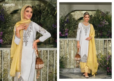 Zaveri by Black white 3 heavy silk with embroidered  readymade Pakistani suit catalogue at wholesale price readymade suit catalogs