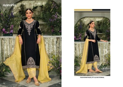 Zaveri by Black white 3 heavy silk with embroidered  readymade Pakistani suit catalogue at wholesale price readymade suit catalogs