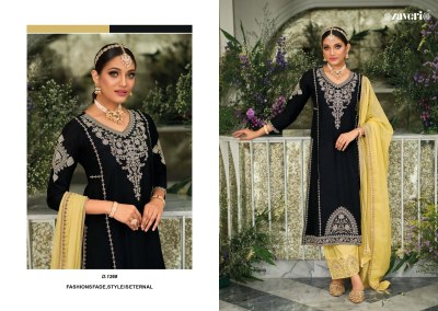 Zaveri by Black white 3 heavy silk with embroidered  readymade Pakistani suit catalogue at wholesale price readymade suit catalogs