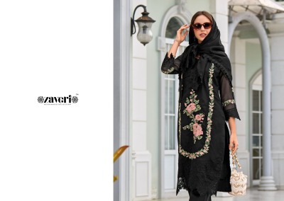 Zaveri by Khawaab heavy organza embroidered kurti pant and dupatta catalogue  readymade suit catalogs