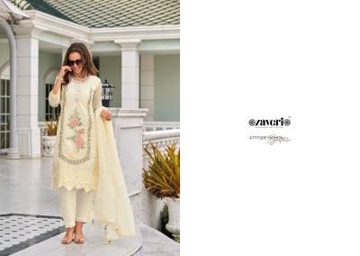 Zaveri by Khawaab heavy organza embroidered kurti pant and dupatta catalogue  readymade suit catalogs