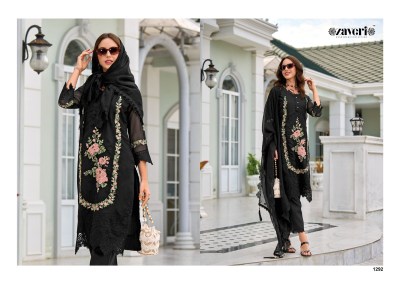 Zaveri by Khawaab heavy organza embroidered kurti pant and dupatta catalogue  readymade suit catalogs