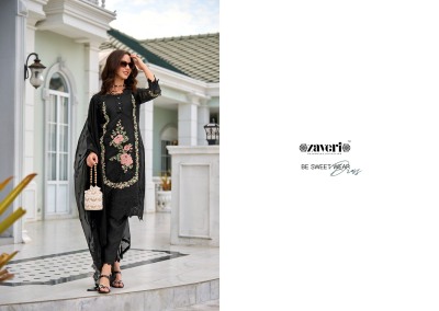 Zaveri by Khawaab heavy organza embroidered kurti pant and dupatta catalogue  readymade suit catalogs