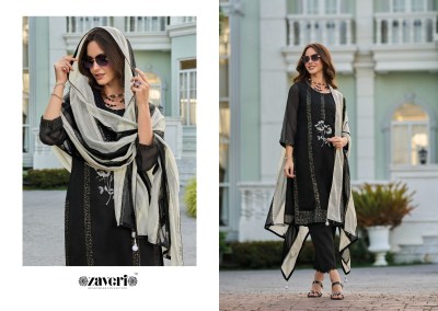 Zaveri by Rufi heavy organza with embroidered kurti pant and dupatta catalogue at wholesale price readymade suit catalogs