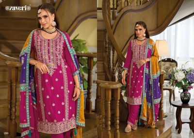 Zaveri by Twisha heavy chinon embroidered designer readymade suit catalogue at affordable rate readymade suit catalogs